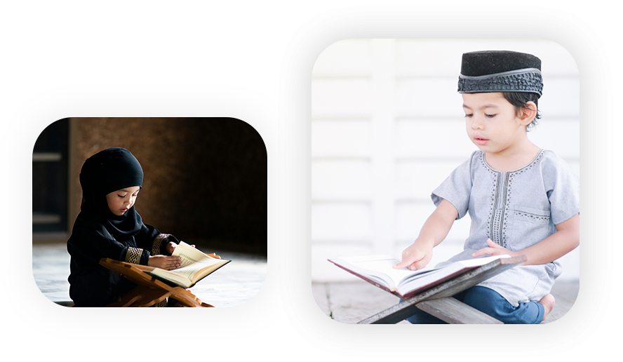 boy and girl reading quran